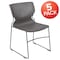 Flash Furniture Gray Plastic Stack Chair, PK5 5-RUT-438-GY-GG - alternate 7